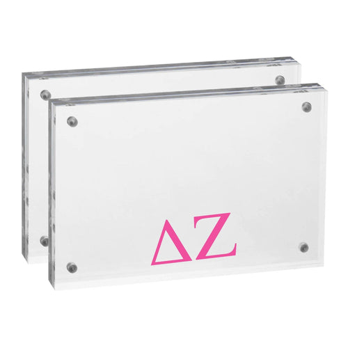 Sorority Greek Letter Acrylic Magnetic Frames: 4x6 / Gold / Alpha Omicron Pi