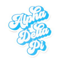 Over The Moon Greek - Sorority RETRO Script Decal Sticker: Phi Mu