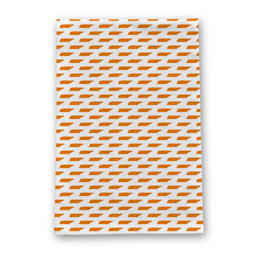 Barrel Down South - White/Orange Tennessee Shape Tea Towel