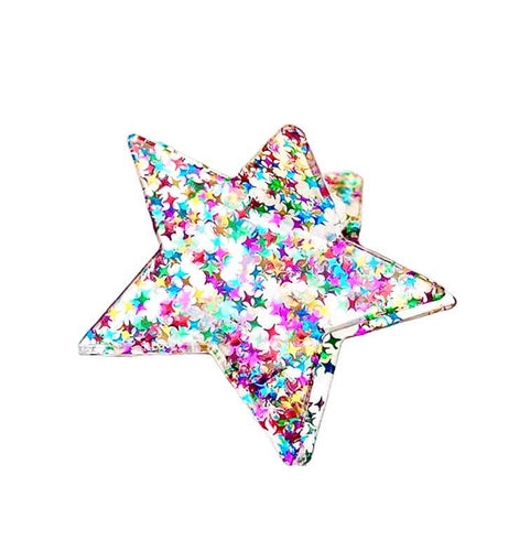 Glitter Clear Star Hair Claw Accessories