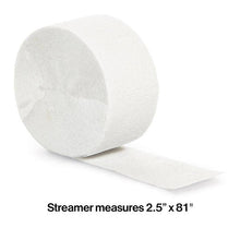 Bulk Party Decor - White Crepe Streamer 81 ft, 1/Pkg