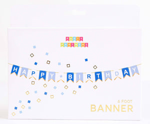 Party Partners - Blue Happy Birthday Banner