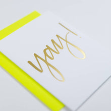 Chez Gagné - Yay! - Congrats | Friendship | Wedding - Gold Foil Card