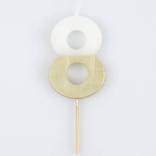 Meri Meri - Gold Dipped Number Candles 0-9: 9