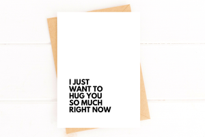 Five Dot Post - I Just Want To Hug You So Much Right Now Sympathy Card