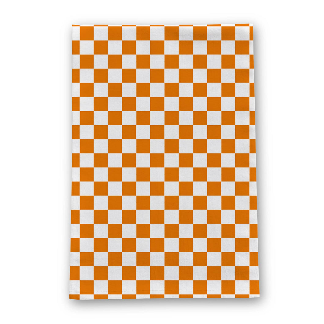 Barrel Down South - Orange/White Checkerboard - Tennessee Tea Towel