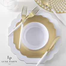 Luxe Party - Scalloped Gold Plastic Plates | 10 Pack: 8" Appetizer Plates