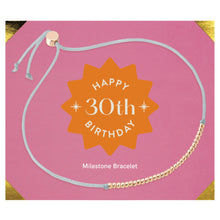Lucky Feather - 30th Milestone Birthday Bracelet - A Bead for Each Year: Yellow Gold
