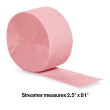 Bulk Party Decor - Classic Pink Crepe Streamer 81 ft, 1/Pkg