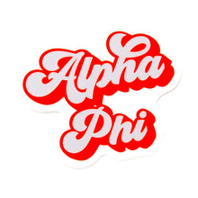 Over The Moon Greek - Sorority RETRO Script Decal Sticker: Chi Omega