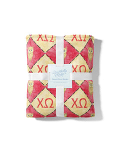 Gracefully Made Art - Chi Omega Flannel Fleece Blanket, Sorority