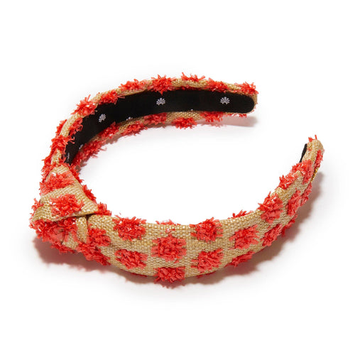 Lele Sadoughi - NATURAL MELON SLIM KNOTTED DOTTED RAFFIA HEADBAND