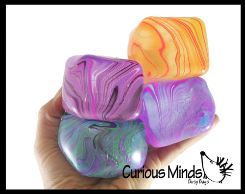 Curious Minds Toys - 1 Swirl NeeDoh Nice Cube Ice Sugar Ball - Thick Glue/Gel