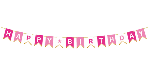 Party Partners - Pink Happy Birthday Banner