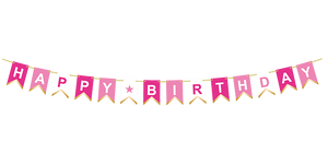 Party Partners - Pink Happy Birthday Banner