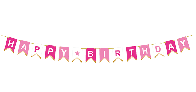 Party Partners - Pink Happy Birthday Banner