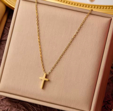 Faith & Life Christian Brands - NEW! Waterproof Dainty Floating Cross Necklace: Gold