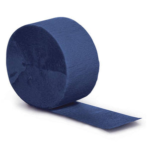 Bulk Party Decor - Navy Crepe Streamer 81 ft, 1/Pkg
