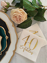 EnFete, LLC - 40 and Fabulous Cocktail Napkins - Gold Glitter on White