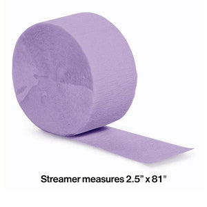 Bulk Party Decor - Bulk Luscious Lavender Crepe Streamer 81 ft (12 per Case)