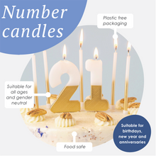 Talking Tables USA - White & Gold Number Candles Starter Set - 0-9