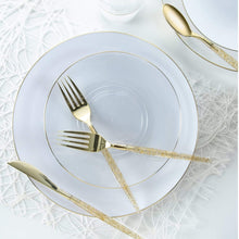 Luxe Party - Round Clear • Gold Plastic Plates | 10 Pack: 10 Plastic Pates / 7.25" Appetizer Plates9