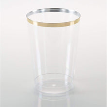 Luxe Party - Luxe 9 Oz Clear Plastic • Gold Plastic Cups | 20 Cups