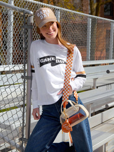Shiraleah - CHECKERED GAME DAY STRAP: ORANGE