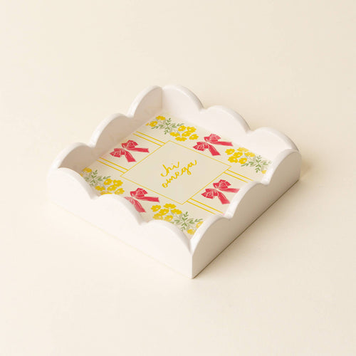 Chi Omega - Sorority Scallop Trinket Tray - 19 Chapters Available: Chi Omega