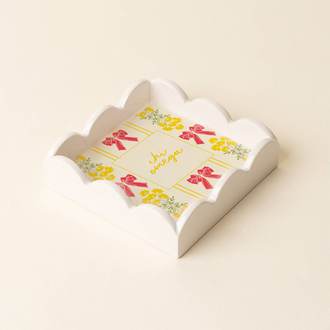 Chi Omega - Sorority Scallop Trinket Tray - 19 Chapters Available: Chi Omega