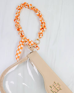 Caroline Hill - Serafina Scarf Purse Chain Orange Check: Default