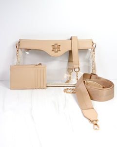 Caroline Hill - Madi Clear Crossbody NUDE: Default