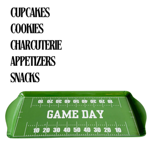 Sprinkles & Confetti Party Supplies - Green Football GameDay Melamine Tray for Appetizers & Tailgate Parties