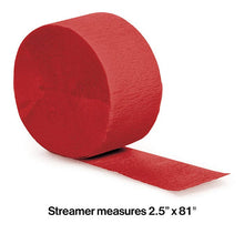 Bulk Party Decor - Classic Red Crepe Streamer 81 ft, 1/Pkg