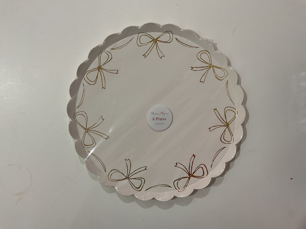 Meri Meri Gold Bow Dinner Plates