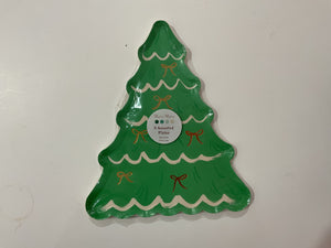 Meri Meri Christmas tree with bow plates