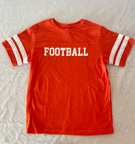 Ringer Style FOOTBALL on Orange - Youth