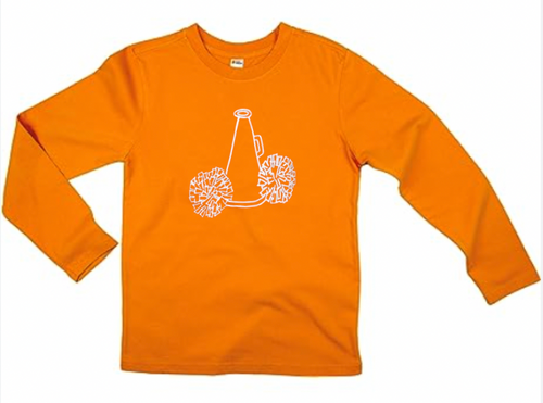 Cheerleader on Orange Long Sleeve