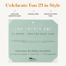 Lucky Feather - 21st Milestone Birthday Bracelet - A Bead for Each Year: Yellow Gold