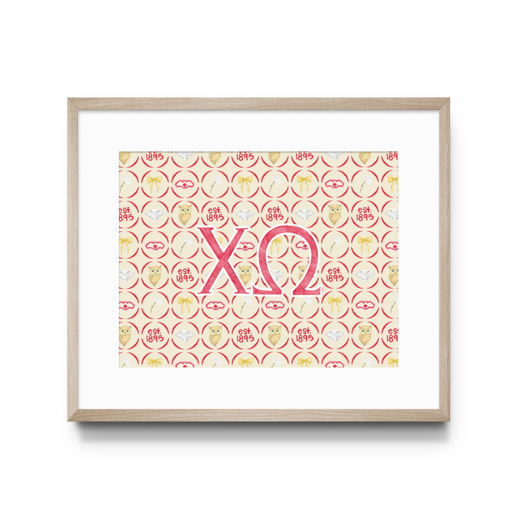 Gracefully Made Art - Chi Omega Art Print, Sorority: 5x7