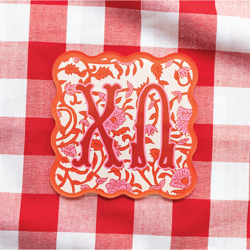 Chi Omega- Sorority Block Print Acrylic Coasters - 1 Coaster: Chi Omega