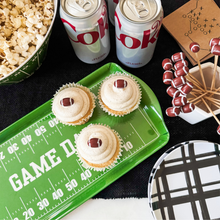 Sprinkles & Confetti Party Supplies - Green Football GameDay Melamine Tray for Appetizers & Tailgate Parties