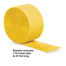 Bulk Party Decor - School Bus Yellow Crepe Streamer 81 ft, 1/Pkg