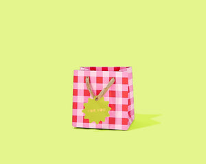 Taylor Elliott Designs - Gift Bags - Red + Pink Gingham - Assorted Sizes: Medium