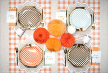 Gatherings by Curated Paperie - Orange Gingham Paper Table Runner