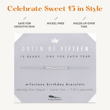 Lucky Feather - 15th Milestone Birthday Bracelet - A Bead for Each Year: Yellow Gold