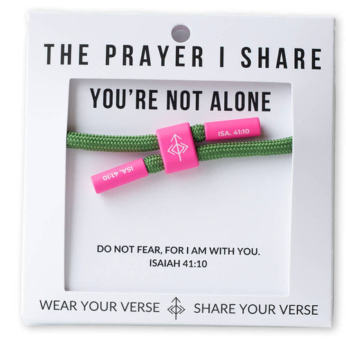 The Prayer I Share - YOU'RE NOT ALONE Bracelet, Christian Cord Bracelet
