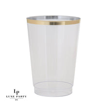 Luxe Party - Luxe 9 Oz Clear Plastic • Gold Plastic Cups | 20 Cups