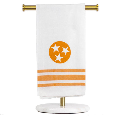 The Royal Standard - Tennessee Star Hand Towel   White/Orange   20x28