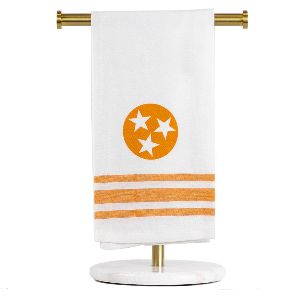The Royal Standard - Tennessee Star Hand Towel   White/Orange   20x28